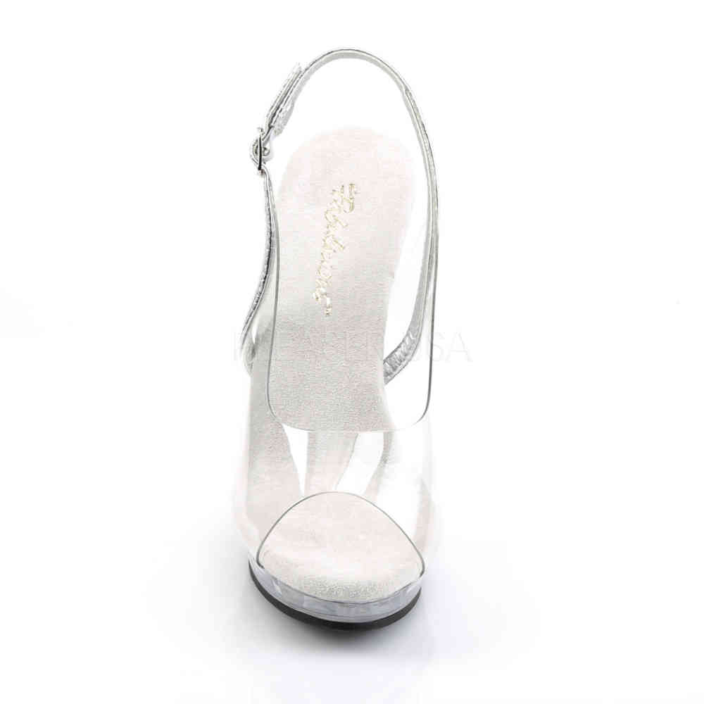 Fabulicious - LIP-150 Hoge hakken - Transparant/Zilverkleurig